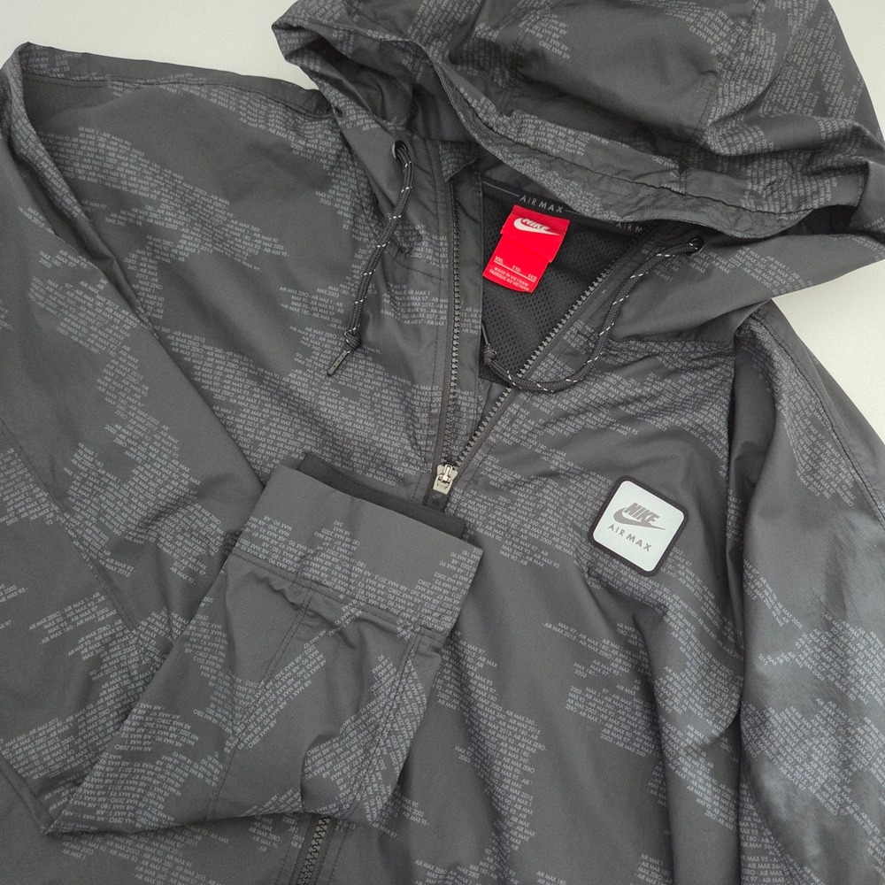 Nike Air Max Windbreaker Jacket Grey All Over Print Mens XXL